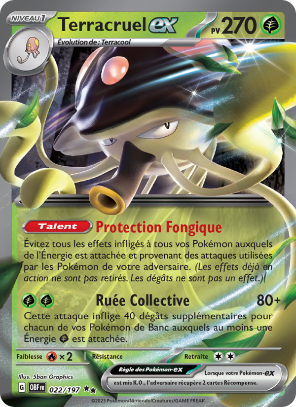 Terracruel-ex 022 — Flammes Obsidiennes (French Pokémon TCG card)