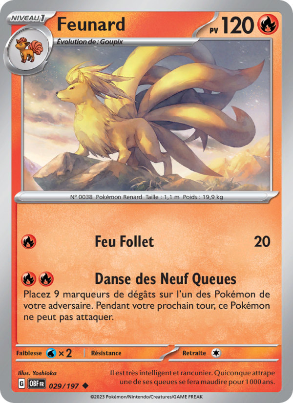 Feunard 029 — Flammes Obsidiennes (French Pokémon TCG card)
