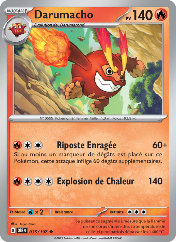 Darumacho 035 — Flammes Obsidiennes (French Pokémon TCG card)