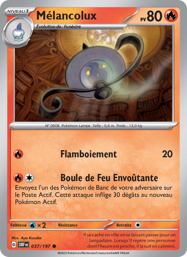 Mélancolux 037 — Flammes Obsidiennes (French Pokémon TCG card)