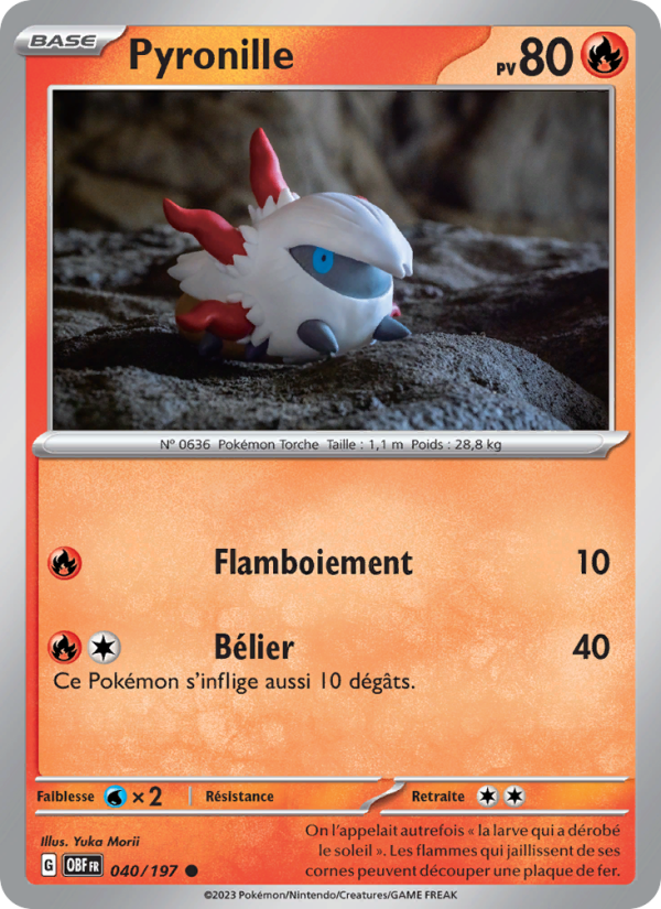 Pyronille 040 — Flammes Obsidiennes (French Pokémon TCG card)
