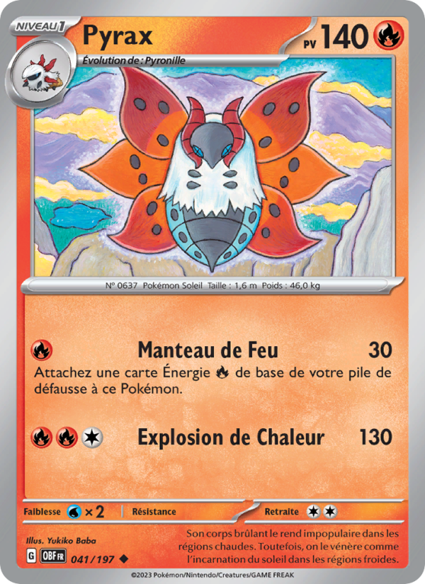 Pyrax 041 — Flammes Obsidiennes (French Pokémon TCG card)