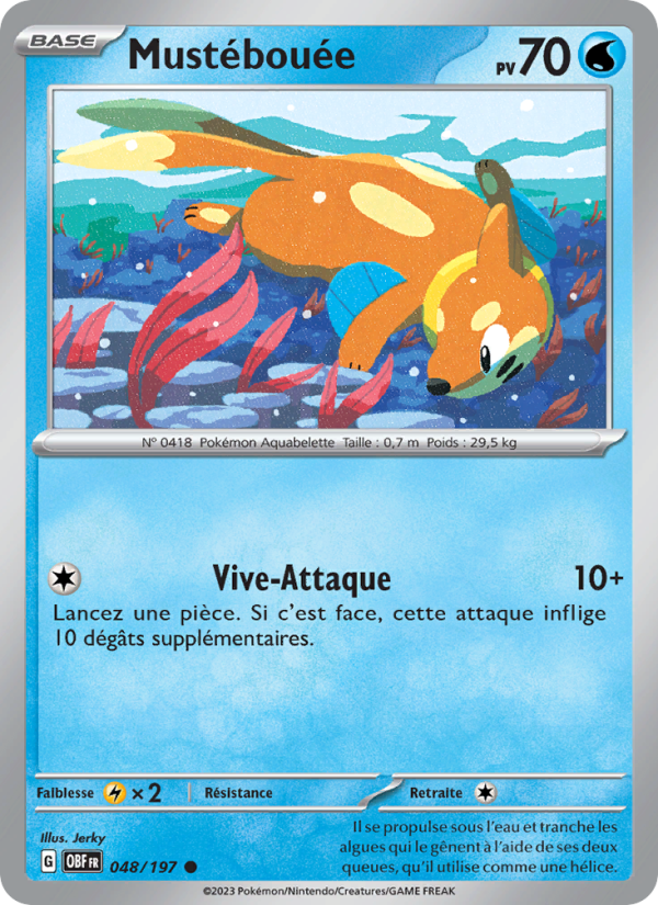 Mustébouée 048 — Flammes Obsidiennes (French Pokémon TCG card)