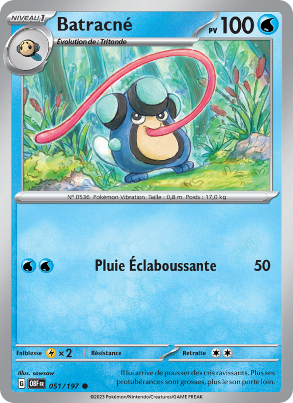 Batracné 051 — Flammes Obsidiennes (French Pokémon TCG card)