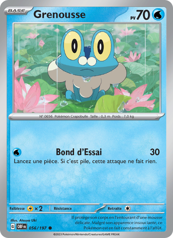 Grenousse 056 — Flammes Obsidiennes (French Pokémon TCG card)