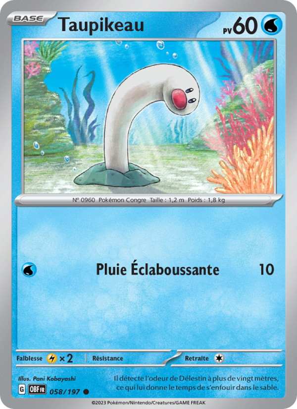 Taupikeau 058 — Flammes Obsidiennes (French Pokémon TCG card)