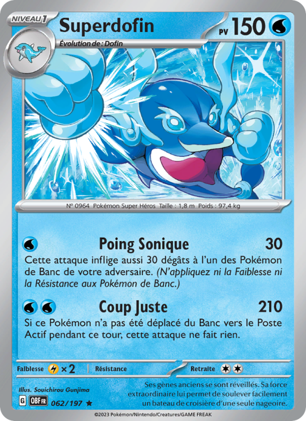 Superdofin 062 — Flammes Obsidiennes (French Pokémon TCG card)