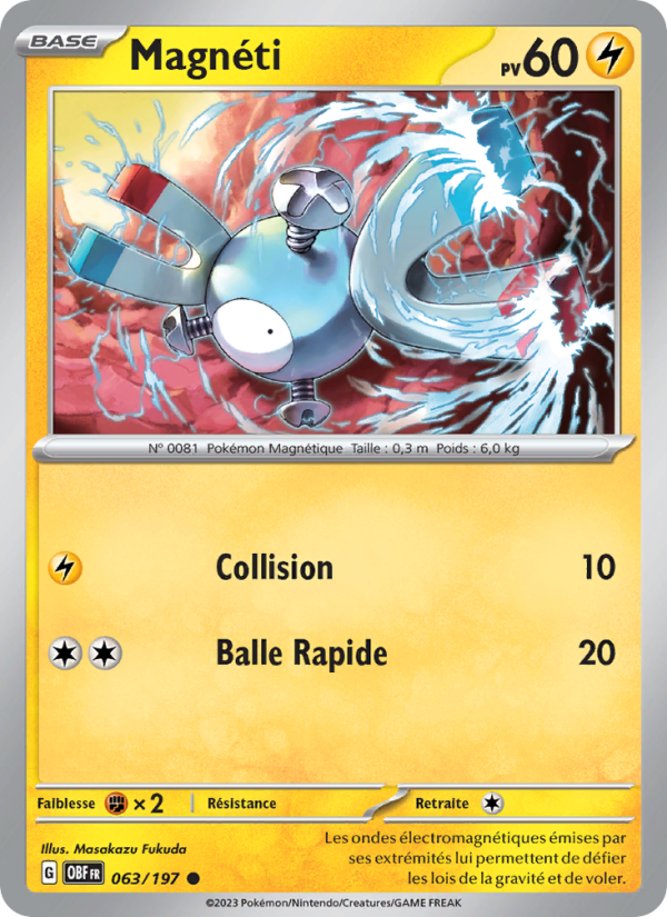 Magnéti 063 — Flammes Obsidiennes (French Pokémon TCG card)
