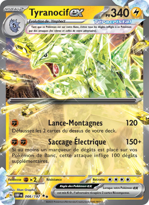 Tyranocif-ex 066 — Flammes Obsidiennes (French Pokémon TCG card)