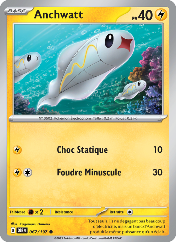 Anchwatt 067 — Flammes Obsidiennes (French Pokémon TCG card)