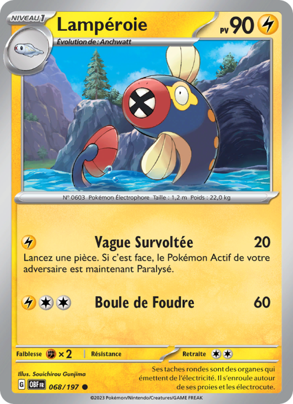 Lampéroie 068 — Flammes Obsidiennes (French Pokémon TCG card)