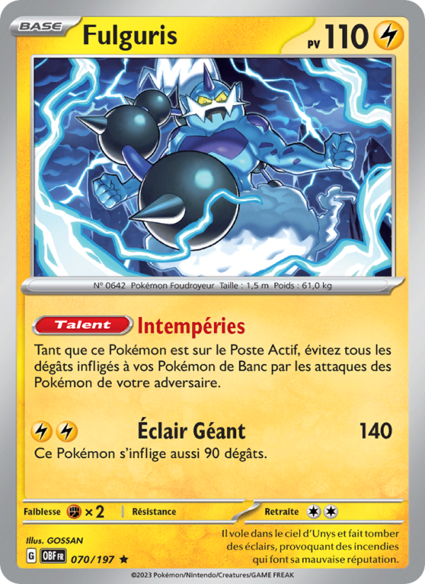 Fulguris 070 — Flammes Obsidiennes (French Pokémon TCG card)