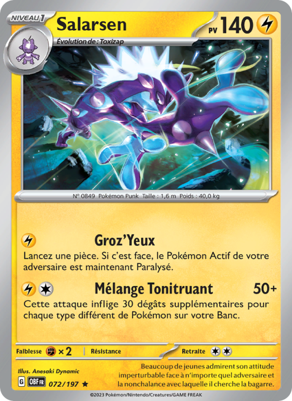 Salarsen 072 — Flammes Obsidiennes (French Pokémon TCG card)