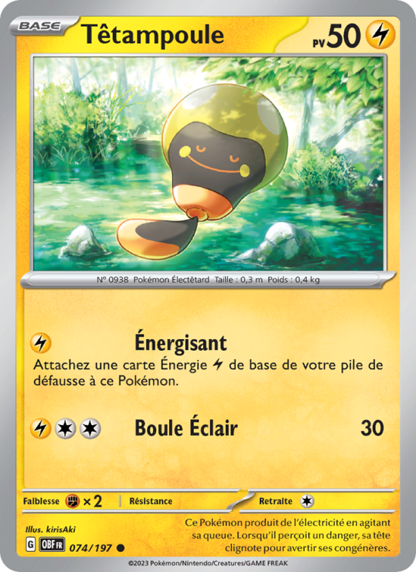 Têtampoule 074 — Flammes Obsidiennes (French Pokémon TCG card)