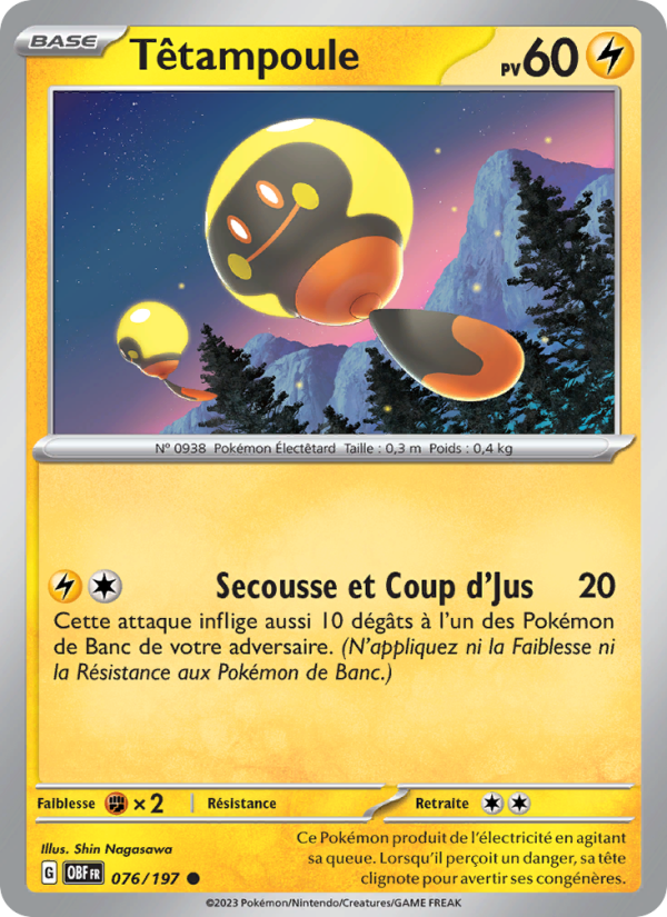 Têtampoule 076 — Flammes Obsidiennes (French Pokémon TCG card)