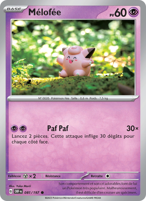 Mélofée 081 — Flammes Obsidiennes (French Pokémon TCG card)