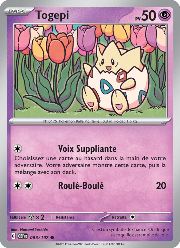 Togepi 083 — Flammes Obsidiennes (French Pokémon TCG card)
