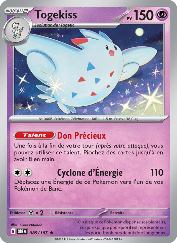 Togekiss 085 — Flammes Obsidiennes (French Pokémon TCG card)