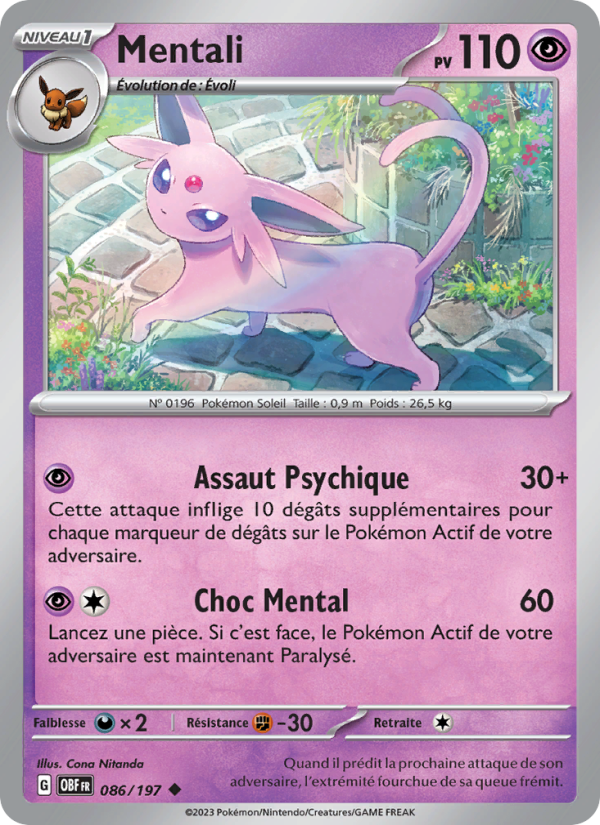 Mentali 086 — Flammes Obsidiennes (French Pokémon TCG card)
