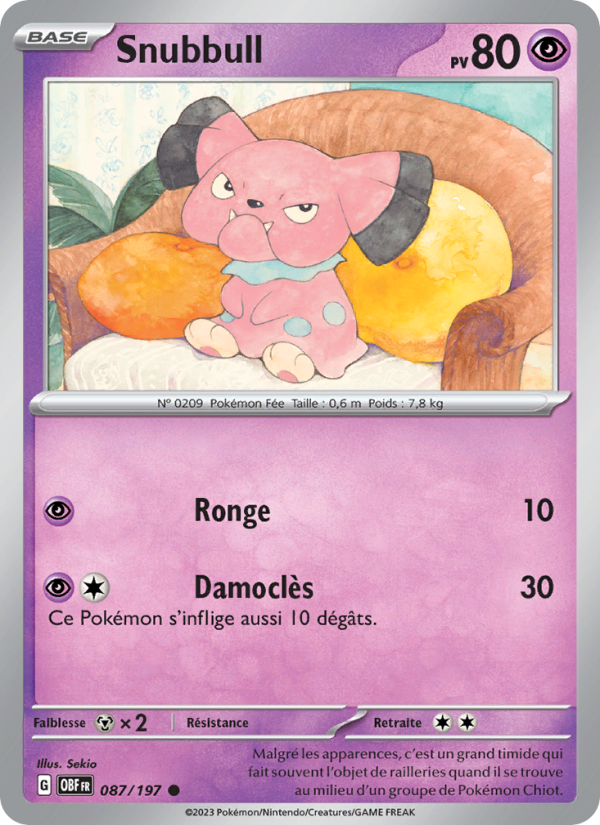 Snubbull 087 — Flammes Obsidiennes (French Pokémon TCG card)