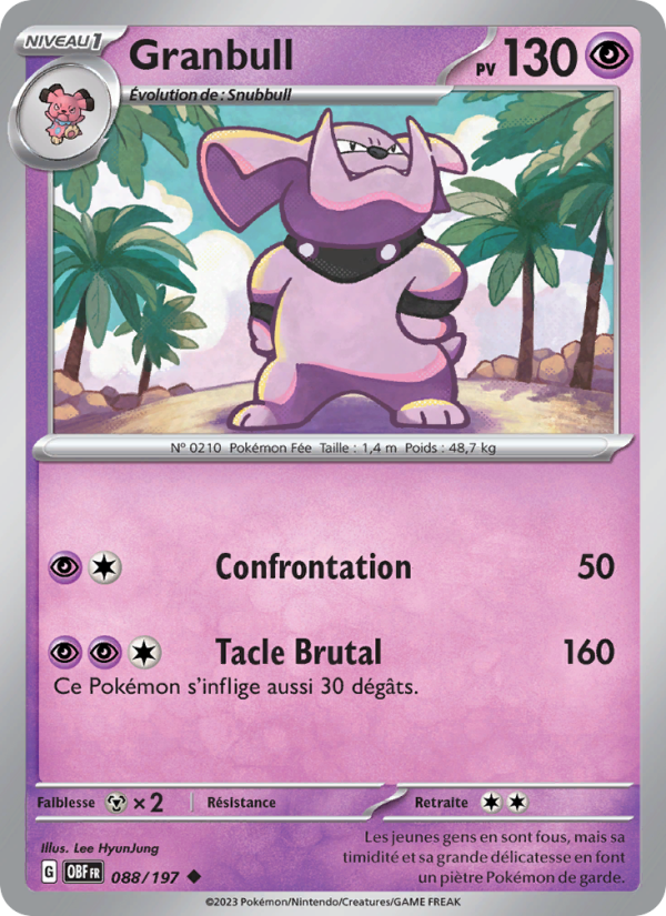 Granbull 088 — Flammes Obsidiennes (French Pokémon TCG card)