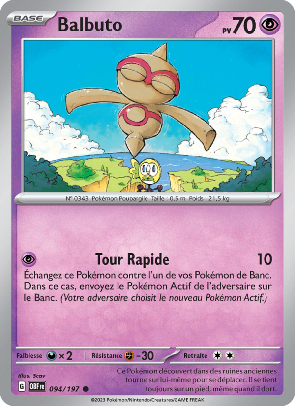 Balbuto 094 — Flammes Obsidiennes (French Pokémon TCG card)