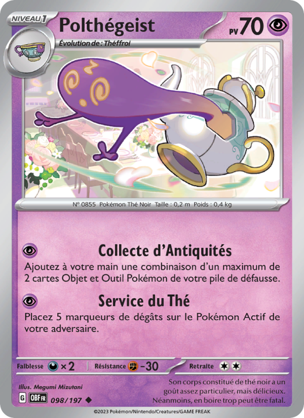 Polthégeist 098 — Flammes Obsidiennes (French Pokémon TCG card)
