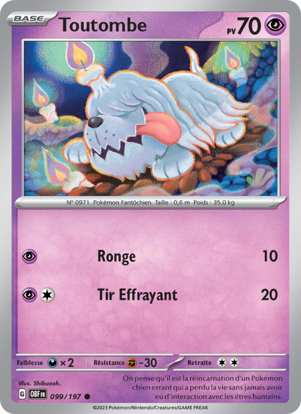 Toutombe 099 — Flammes Obsidiennes (French Pokémon TCG card)