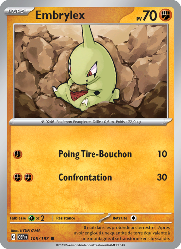 Embrylex 105 — Flammes Obsidiennes (French Pokémon TCG card)