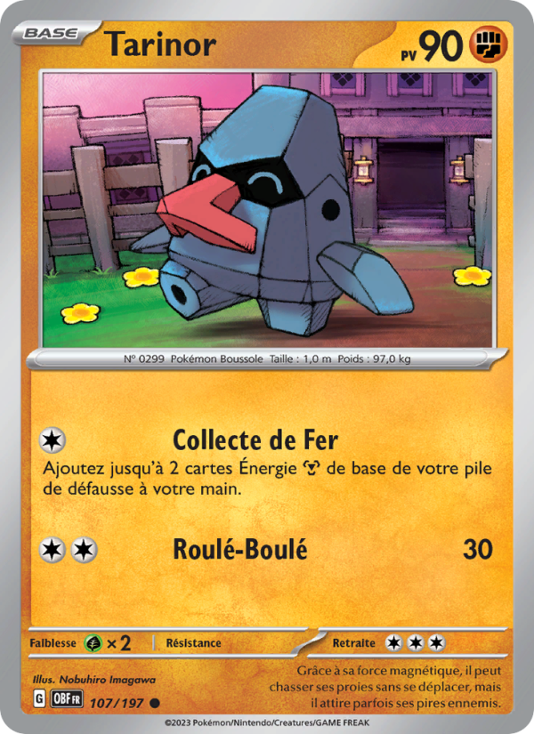 Tarinor 107 — Flammes Obsidiennes (French Pokémon TCG card)