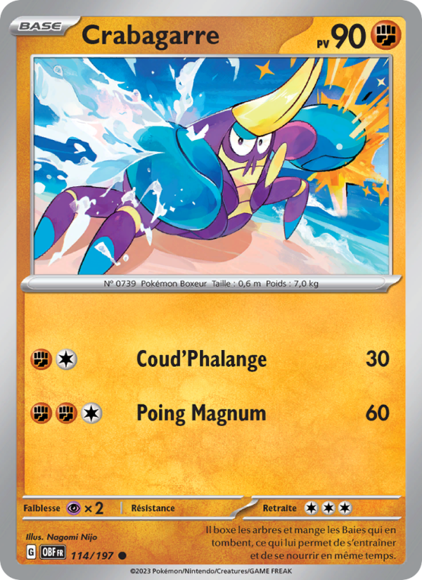 Crabagarre 114 — Flammes Obsidiennes (French Pokémon TCG card)