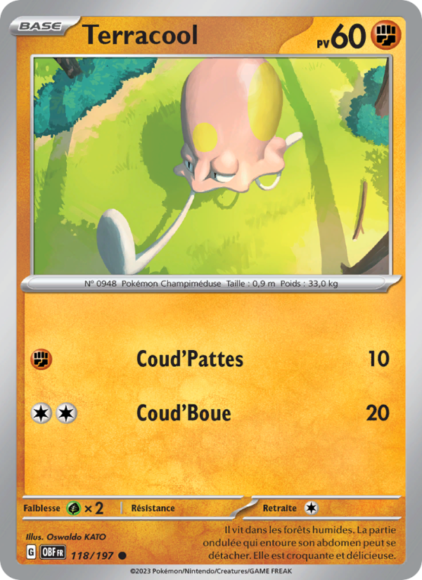 Terracool 118 — Flammes Obsidiennes (French Pokémon TCG card)