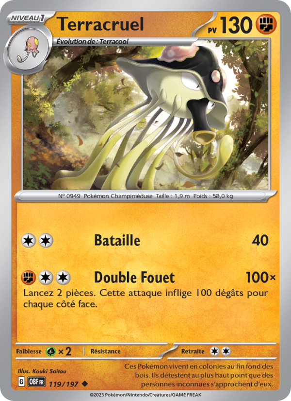 Terracruel 119 — Flammes Obsidiennes (French Pokémon TCG card)