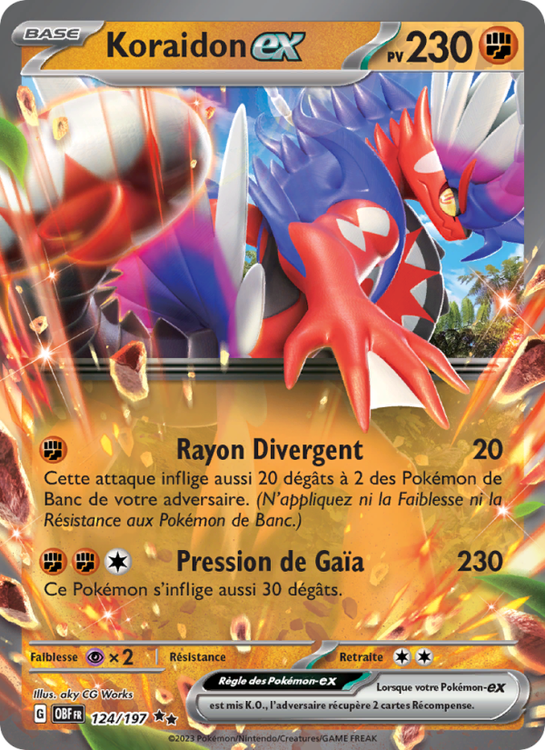 Koraidon-ex 124 — Flammes Obsidiennes (French Pokémon TCG card)
