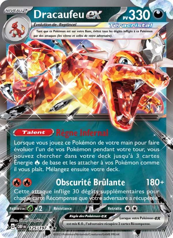 Dracaufeu-ex 125 — Flammes Obsidiennes (French Pokémon TCG card)