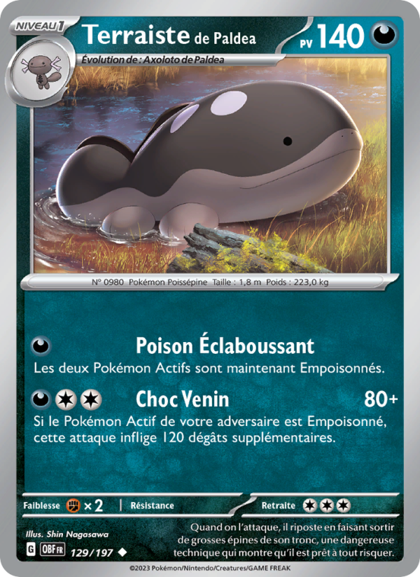 Terraiste de Paldea 129 — Flammes Obsidiennes (French Pokémon TCG card)