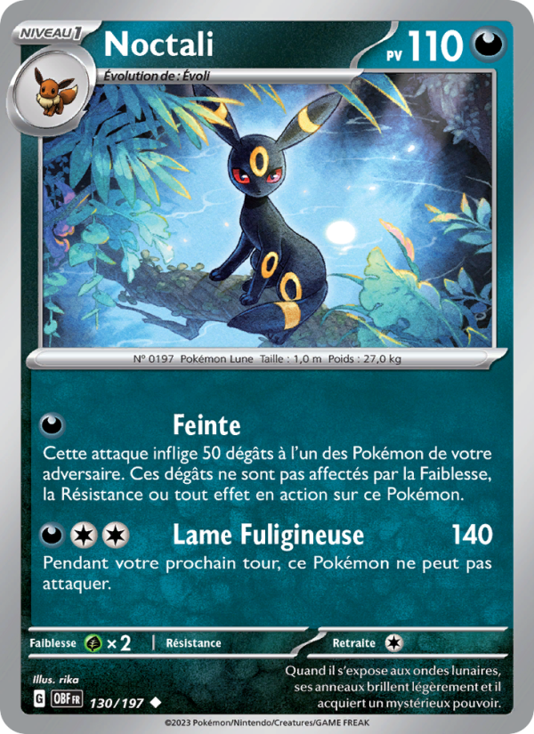 Noctali 130 — Flammes Obsidiennes (French Pokémon TCG card)