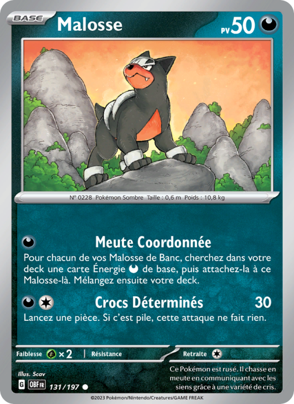 Malosse 131 — Flammes Obsidiennes (French Pokémon TCG card)