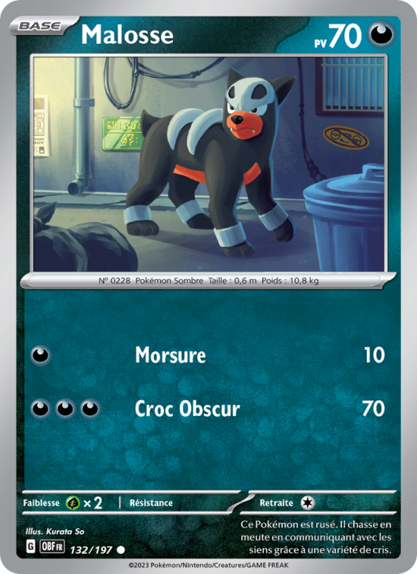 Malosse 132 — Flammes Obsidiennes (French Pokémon TCG card)