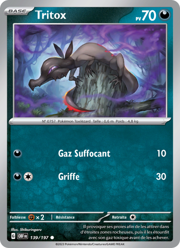 Tritox 139 — Flammes Obsidiennes (French Pokémon TCG card)