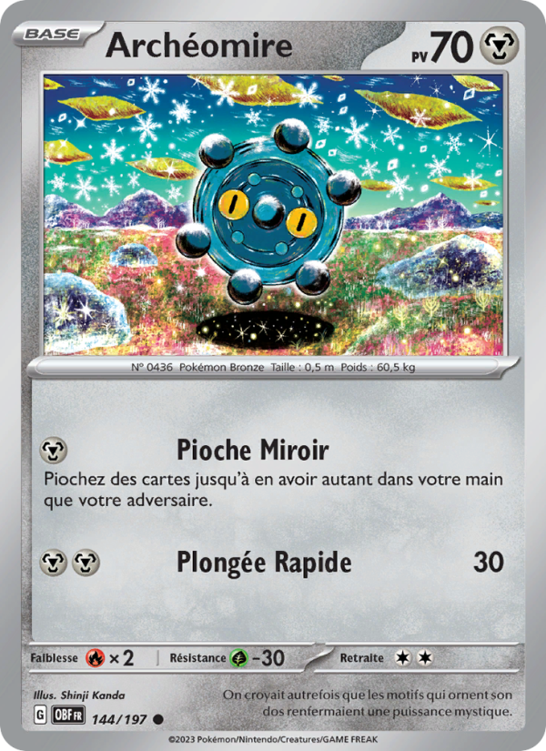 Archéomire 144 — Flammes Obsidiennes (French Pokémon TCG card)