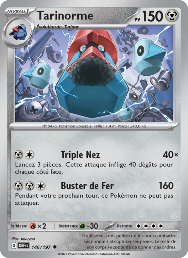 Tarinorme 146 — Flammes Obsidiennes (French Pokémon TCG card)