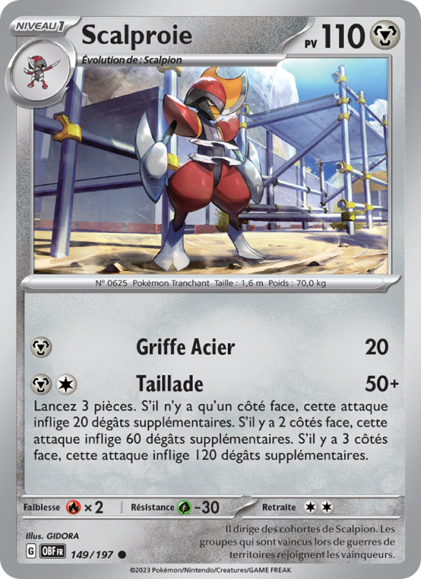 Scalproie 149 — Flammes Obsidiennes (French Pokémon TCG card)