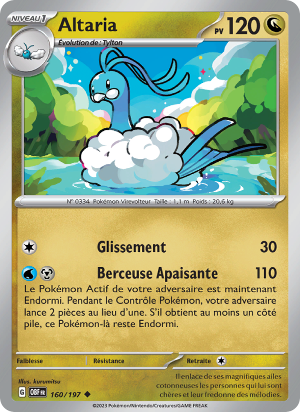 Altaria 160 — Flammes Obsidiennes (French Pokémon TCG card)