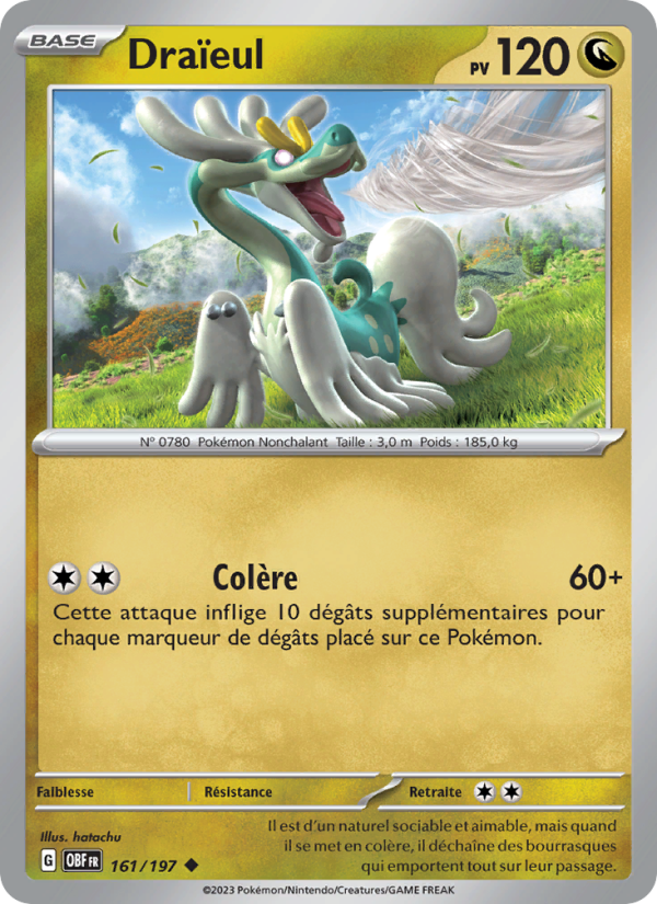 Draïeul 161 — Flammes Obsidiennes (French Pokémon TCG card)