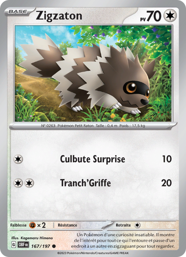 Zigzaton 167 — Flammes Obsidiennes (French Pokémon TCG card)