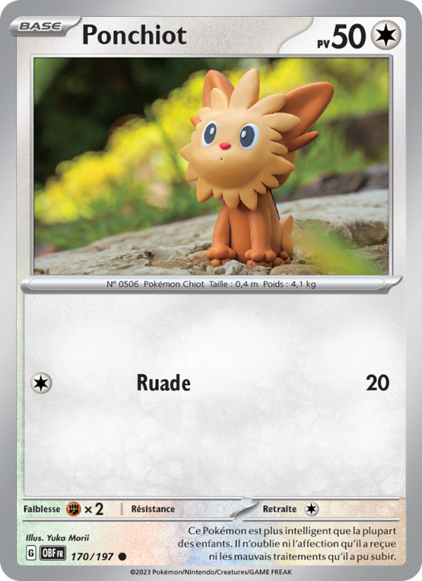 Ponchiot 170 — Flammes Obsidiennes (French Pokémon TCG card)