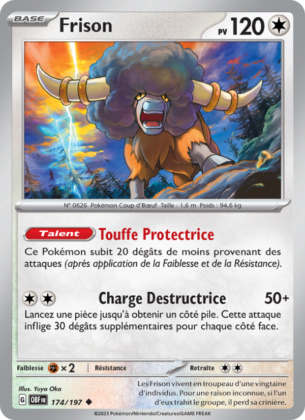 Frison 174 — Flammes Obsidiennes (French Pokémon TCG card)