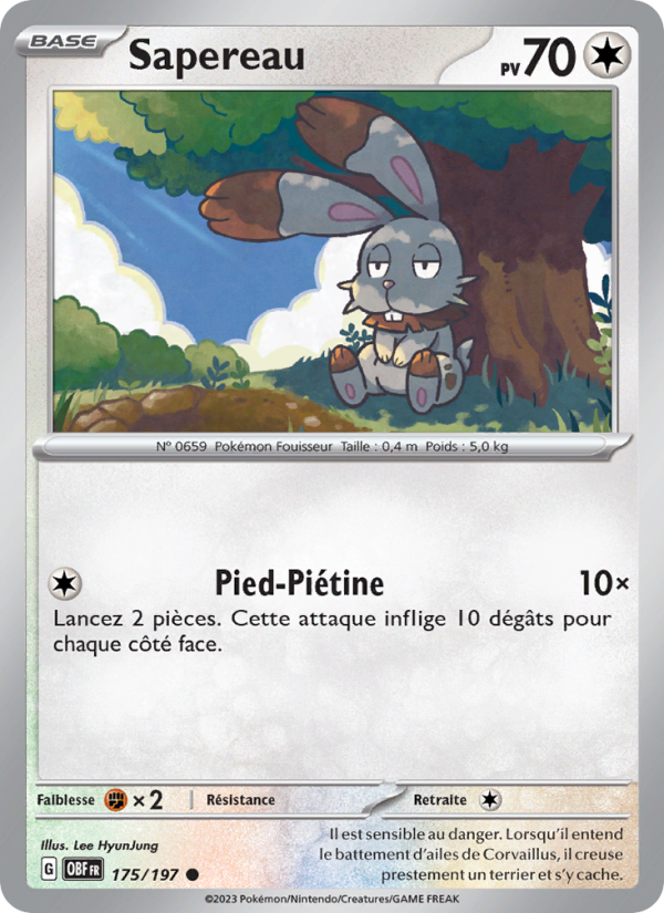Sapereau 175 — Flammes Obsidiennes (French Pokémon TCG card)