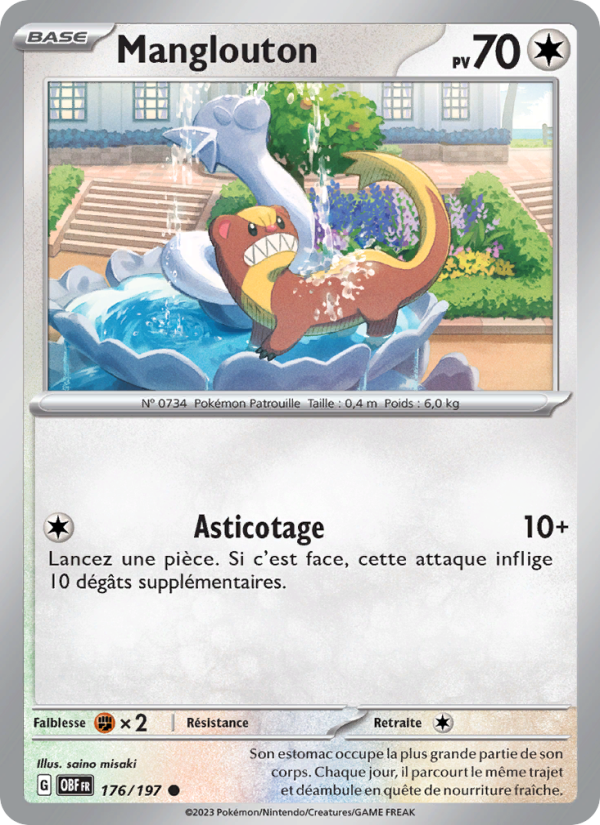 Manglouton 176 — Flammes Obsidiennes (French Pokémon TCG card)